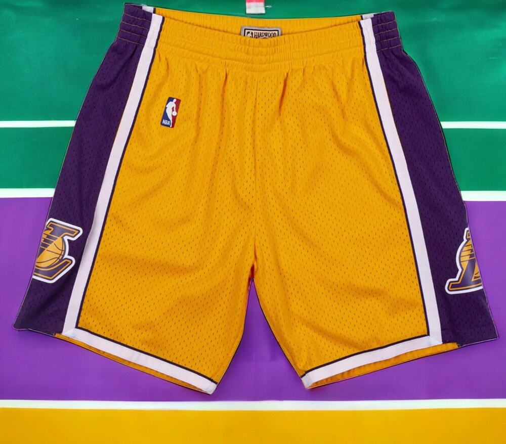 Los Angeles Lakers Purple Gold Swingman NBA Basketball Shorts Mens Large NEW